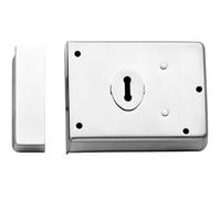 Kooples Hardware RDE8043 Rim Deadlock - Surface Mounted Door Lock for Timber Doors - Key Operated from Both Sides (Deadlock, Polished Chrome)