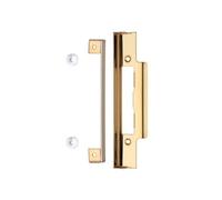 Kooples Hardware Rebate Kit for Contract Sash & Bathroom Locks Reversible Left & Right Hand Plates with Strike for Rebated Internal Timber Doors (Brass Finish/Anti Tarnish)