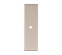 KOOPLES HARDWARE Rectangular Cabinet Knob Backplate - 64mm x 32mm, Solid Brass, Antique Finish, Traditional Style (Satin Nickel)