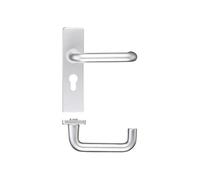KOOPLES HARDWARE Return to Door Lever on Euro Profile Lock Backplate 47.5mm Centres - DDA Compliant Lever Handle for Internal or External Doors - Easy Grip Design - Fixings Included