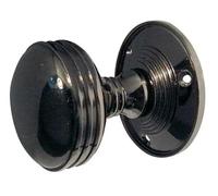 KOOPLES HARDWARE Ringed Mortice Door Knob - Solid Brass Unsprung Door Knob Set for Internal Doors - Traditional Ringed Design with Aged Finish -Fixings Included