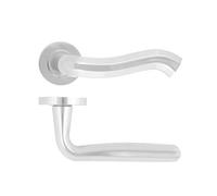 KOOPLES HARDWARE Rococo Door Handle Lever - Designer Brass Finish Handle on Round Rose for Interior Doors - Premium Quality Traditional Style** (Polished Chrome)