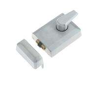 Kooples Hardware Roller Bolt Night Latch - Adjustable Roller Latch with Key Locking - Surface Mounted Door Lock for Timber Internal & External Doors (Satin Chrome)