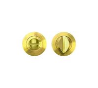 Kooples Hardware Rosso Slim Bathroom Door Lock Turn and Release Set - Satin Finish Privacy Bolt (PVD Satin Brass)