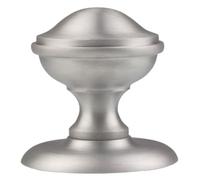 KOOPLES HARDWARE Round Centre Door Knob Solid Brass Fixed Pull Satin Finish Decorative Non Turning Feature Surface Mounted Front Entrance Easy Fit (Satin Chrome)