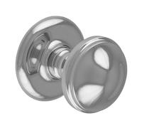 KOOPLES HARDWARE Round Centre Door Knob Solid Brass Fixed Pull Satin Finish Decorative Non Turning Feature Surface Mounted Front Entrance Easy Fit (Polished Chrome)