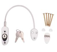 Kooples Hardware Safety Locking Restrictor Window and Door Security Device with Key Lock for Controlled Opening and Child Safety (White)