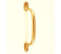 Kooples Hardware Sash Window Handle - Solid Brass Pull Handle for Wooden Sash Windows Traditional Vintage Style Finger Lift (Polished Brass, 150mm)