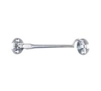 Kooples Hardware Silent Pattern Cabin Hook with Rubber Buffer for Quiet Latching Door Gate Fastener with Screws (Satin Chrome, 103.5mm)