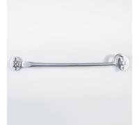 Kooples Hardware Silent Pattern Cabin Hook with Rubber Buffer for Quiet Latching Door Gate Fastener with Screws (Satin Chrome, 302.5mm)