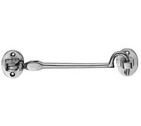 Kooples Hardware Silent Pattern Cabin Hook with Rubber Buffer for Quiet Latching Door Gate Fastener with Screws (Polished Chrome, 302.5mm)