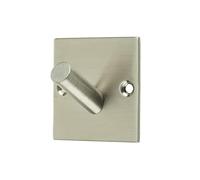 KOOPLES HARDWARE Single Robe Hook 48mm - Satin Stainless Steel Wall Hook for Towels, Robes & Coats - Compact Bathroom & Bedroom Hooks with Concealed Fixings