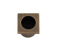 KOOPLES HARDWARE Sliding Door Finger Edge Pull (Square) - Flush Pull Handle for Sliding & Pocket Doors - Square Recessed Design in Satin Stainless Steel (Antique Brass)