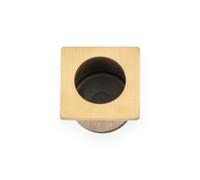 KOOPLES HARDWARE Sliding Door Finger Edge Pull (Square) - Flush Pull Handle for Sliding & Pocket Doors - Square Recessed Design in Satin Stainless Steel (Satin Brass PVD)