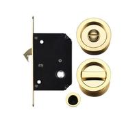 Kooples Hardware Sliding Door Lock Set - Privacy Lock for 35-45mm Timber Doors - Internal Pocket or Sliding Use (Polished Brass)