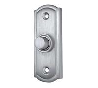 KOOPLES HARDWARE Sloane Bell Pushes 81x31mm - Solid Brass Push Plate Door Bell - Traditional Rectangular Design with Polished or Antique Finish - Durable Door Hardware (Satin Chrome)