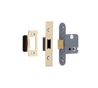 Kooples Hardware Small Case Mortice Latches - Compact Internal Door Latch for Lever Handles - Satin Finish Mortice Latch with Strike Plate & Fixings (Brass Finish, 76mm)
