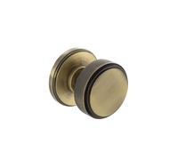 KOOPLES HARDWARE Solid Brass Knurled Mortice Knob on Concealed Fix Rose - Modern Interior Door Knob - Durable Brass Design with Hardware Fittings Included
