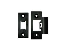 Kooples Hardware Spare Accessory Pack for Heavy Duty Tubular Latch - Strike Plate, Dust Box & Fixings (Powder Coat Black)