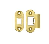 Kooples Hardware Spare Radius Accessory Pack for Heavy Duty Tubular Latch - Strike Plate, Radius Forend & Fixing Screws Included (PVD Satin Brass)