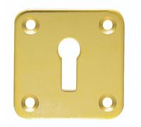 Kooples Hardware Square Escutcheon Polished Brass Keyhole Cover Plate for Mortice Locks - Classic Flush Fit Design