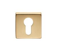 Kooples Hardware Square Escutcheon Satin Stainless Steel Keyhole Cover Plate for Mortice Locks Modern Concealed Fix Design (Satin Brass, Square Euro Profile)