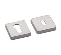 Kooples Hardware Square Escutcheon Satin Stainless Steel Keyhole Cover Plate for Mortice Locks Modern Concealed Fix Design (White, Square Euro Profile)