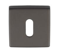 Kooples Hardware Square Escutcheon Satin Stainless Steel Keyhole Cover Plate for Mortice Locks Modern Concealed Fix Design (Anthracite, Square Standard Profile)