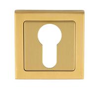 Kooples Hardware Square Euro Profile Escutcheons - Modern Keyhole Cover for Cylinder Locks (Satin PVD)