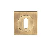 Kooples Hardware Square Profile Escutcheons - Keyhole Covers for Euro Cylinder or Mortice Locks (Antique Brass, Square Standard Profile)