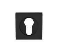 Kooples Hardware Square Profile Escutcheons - Keyhole Covers for Euro Cylinder or Mortice Locks (Matt Black, Square Euro Profile)