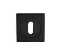 Kooples Hardware Square Profile Escutcheons - Keyhole Covers for Euro Cylinder or Mortice Locks (Matt Black, Square Standard Profile)