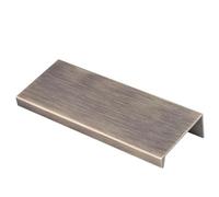 KOOPLES HARDWARE Squared Edge Pull - Sleek Cabinet Handle for Modern Kitchens, Wardrobes & Furniture Drawers (Antique Brass, 100mm)
