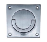 KOOPLES HARDWARE Squash Court Cup Handle Square Flush Pull Stainless Steel Flush Ring Handle for Doors and Cupboards in Different Environments (PSS, 90x90 mm)