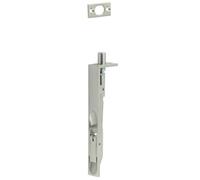 Kooples Hardware Stainless Steel Lever Action Flushbolts - Concealed Door Bolt with Square Forend - Secure Flush Fitting for Double Doors (Satin Stainless Steel, 150x20mm)