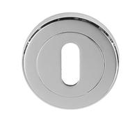 Kooples Hardware Standard Lock Profile Escutcheon Classic Round Keyhole Cover Plate for Mortice Locks (Polished Chrome)
