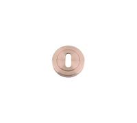 Kooples Hardware Standard Profile Escutcheon - Keyhole Cover for Mortice Locks - Satin Stainless Steel - Round Face - Concealed Fixings - Fixings Included (Tuscan Rose Gold)