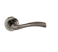 KOOPLES HARDWARE Status Texas Lever Door Handle on Round Rose - Internal Handle Only Set (Black Nickel)