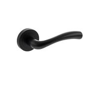 KOOPLES HARDWARE Status Texas Lever Door Handle on Round Rose - Internal Handle Only Set (Matt Black)