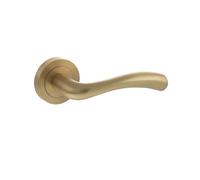 KOOPLES HARDWARE Status Texas Lever Door Handle on Round Rose - Internal Handle Only Set (Satin Brass)