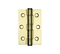 Kooples Hardware Steel Heavy Duty Button Tip Hinges - Durable Strong Door Hinges - Classic Decorative Finish (Electro Brassed, 76x50x2mm)