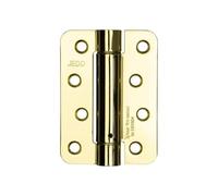 Kooples Hardware Steel Radiused Single Action Spring Hinges 102x76mm - Pack of 3 Heavy Duty Door Hinges with Adjustable Tension - Satin Stainless Steel Self-Closing Hinges for Internal & Fire Doors