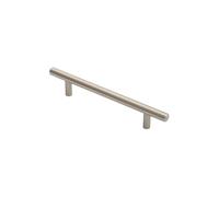 KOOPLES HARDWARE Steel T-Bar Handle Cabinet Pull for Kitchen Drawer Cupboard Wardrobe (Satin Nickel, 128mm)