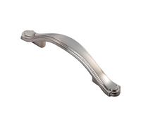 KOOPLES HARDWARE Stepped Edge Bow Handle - Curved Cabinet Pull with Detailed Ends - Traditional Drawer Handle for Kitchens, Wardrobes & Furniture (Satin Nickel)