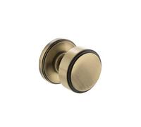 KOOPLES HARDWARE Stepped Mortice Knob on Concealed Fix Rose Stylish Interior Door Knob Set - Hardware Fittings Included (Antique Brass)