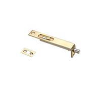 Kooples Hardware Sunk Slide Flush Bolt 17 x 100mm - Slim Recessed Bolt for French & Double Doors - Concealed Slide Action - Satin or Polished Finish - Fixings Included (Polished Brass)