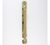Kooples Hardware Surface Bolt - Heavy-Duty Straight Door Latch for Wooden Doors, Gates, Sheds & Cabinets - Solid Brass Finish with Screws. (Polished Brass, 253mm x 36mm)