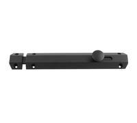 Kooples Hardware Surface Bolt - Heavy-Duty Straight Door Latch for Wooden Doors, Gates, Sheds & Cabinets - Solid Brass Finish with Screws. (Matt Black, 202mm x 36mm)