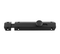Kooples Hardware Surface Bolt - Heavy-Duty Straight Door Latch for Wooden Doors, Gates, Sheds & Cabinets - Solid Brass Finish with Screws. (Matt Black, 152mm x 36mm)