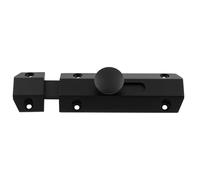 Kooples Hardware Surface Bolt - Heavy-Duty Straight Door Latch for Wooden Doors, Gates, Sheds & Cabinets - Solid Brass Finish with Screws. (Matt Black, 102mm x 36mm)